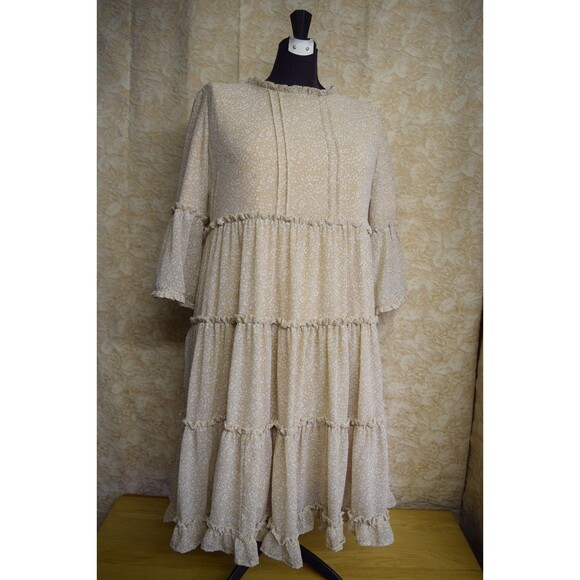 Dainty Jewells Dresses & Skirts - Dainty Jewells Womens Sz Large Ruffle Boho Modest Cottagecore Tiered Midi Dress